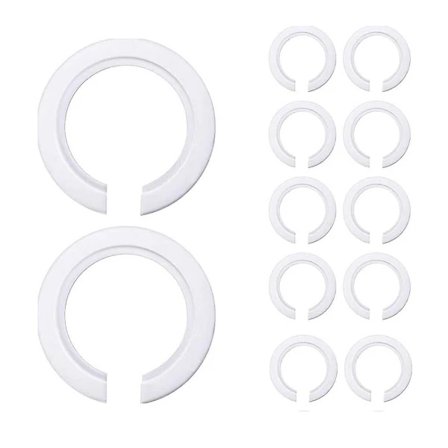 12 stk Lampeskjermadapter, E27 til E14 Hullkonverterer, Lampeskjermholder for å Montere Skrulampeskjermer på Sokler hvit