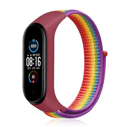 Armbandsrem Nylon Sport Loop Watch Bälte För Xiaomi 24 Pride Edition För Miband 5 6