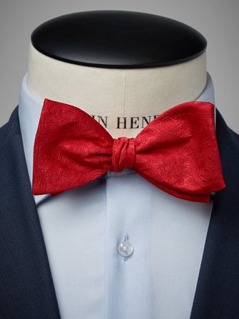 John Henric Men's Rote Formelle Fliege Size Self-tied