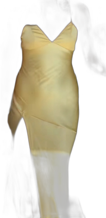 Ljusgul långklänning med slits