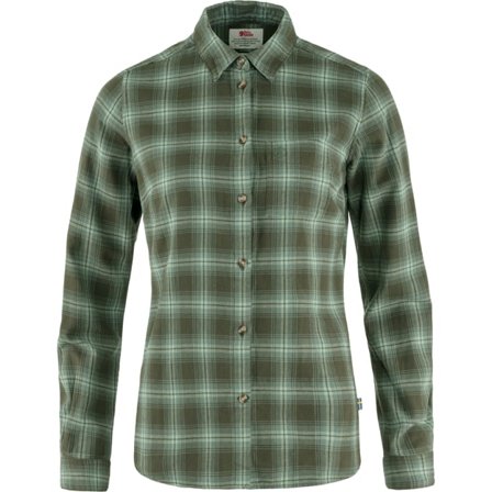 Fjällräven Övik Flannel Chemise XL - female - Deep Forest-Patina Green - Chemises