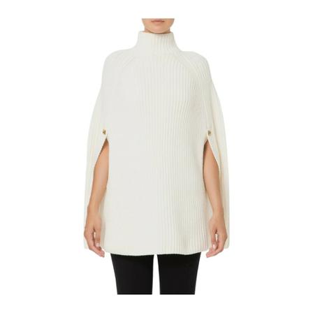 Elisabetta Franchi, Turtleneck with Cut Sleeves Wit, Dames, Maat:S