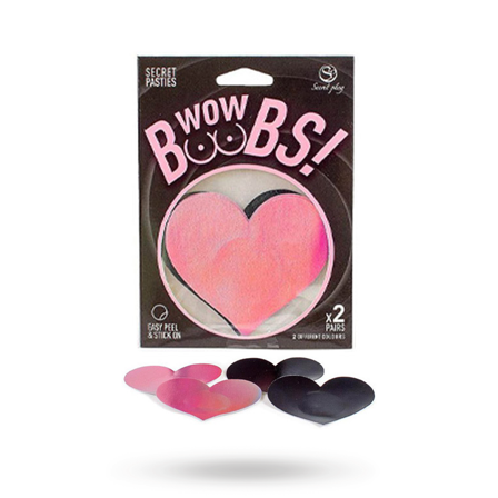 Nipple Covers Heart Shapped Holographic - Vuxen.se - Sexiga accessoarer, handskar, nipple pasties, selar & bälten