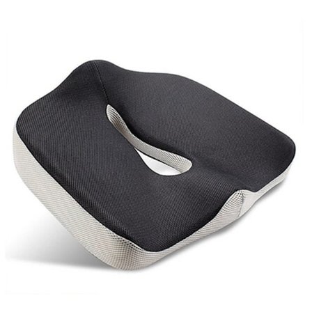 Sittepute i minneskum, pute for kontorstol, bil, rullestol, svart