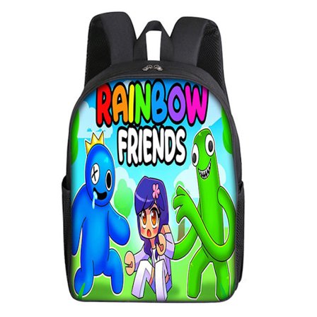 Cartoon Rainbow Friend Rygsæk Kid Stor Rygsæk Skoletaske