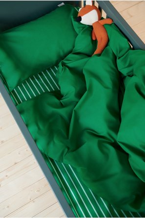 Jotex - Mini Dynetrekksett Barneseng Smaragdgrønn - ZACK - Kjøp Sengesett til barn hos Jotex