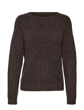 Vmdoffy Ls O-Neck Blouse Ga Noos Brown Vero Moda