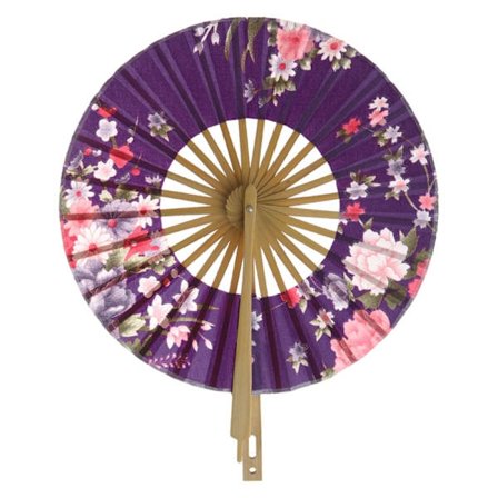 Japansk Sakura Flower Pocket Folding Hand Fläkt Rund Circle Party Dekor Present