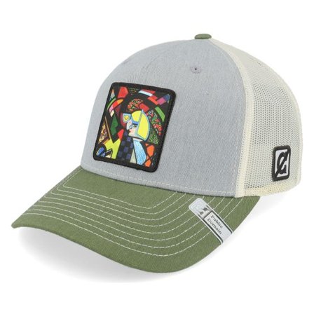 Public Domain - Grå trucker Keps - Daughter In A Rocker Grey/Birch/Army Trucker @ Hatstore