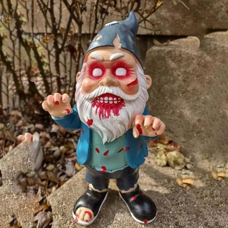 Kauhuelokuva Puutarhatonttu Koristeellinen Ulkopatsas Painajainen Patsas Halloween Kauhu Tappaja Veistos (Zombi)