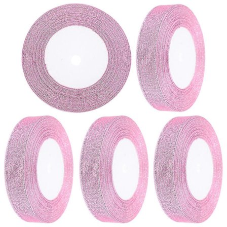 5 ruller glitter gavebånd gaveinnpakningsbånd presentbånd kakeinnpakningsbånd [D]