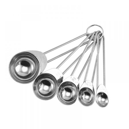 Rustfrie Stålmåleskje / Måleskje Bakeutstyr / Måleskje Sett / Kjøkken Essensiell Måleskje / 5-delt Sett