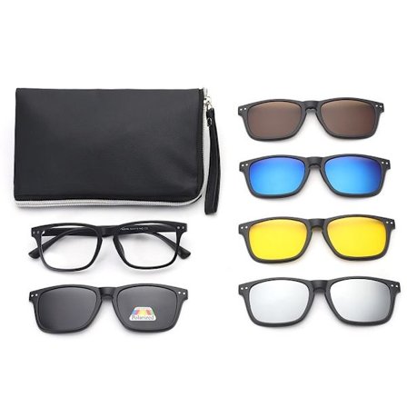 Polarisert magnetisk klips på solbriller Solbrillesett med veske