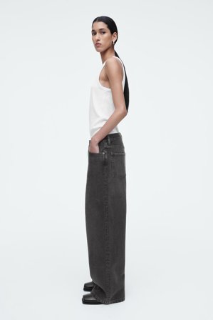 COS Women's Volume Wide-Leg Jeans Bag in Black