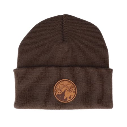Wild Spirit - "Redes " cuff Beanie - Sun Mountain Top Patch Brown/Chocolate Beanie @ Hatstore
