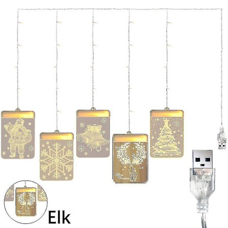 3D hänglampa Juldekoration LED ljusslinga rum d