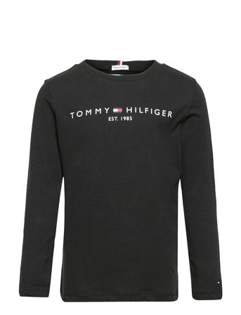 U Essential Tee L/S Tops T-shirts Long-sleeved T-shirts Black Tommy Hilfiger