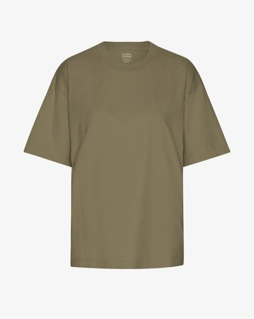 Oversized Organic T-Shirt - Dusty Olive - Female - L - Sustainable material - Ethical production