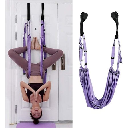 Aerial Yoga Strap Yoga Hammock Yoga Swing Anti-gravity Stretch Band För Inversionsövningar Flexibilitet För Pilate Yogaälskare Lila