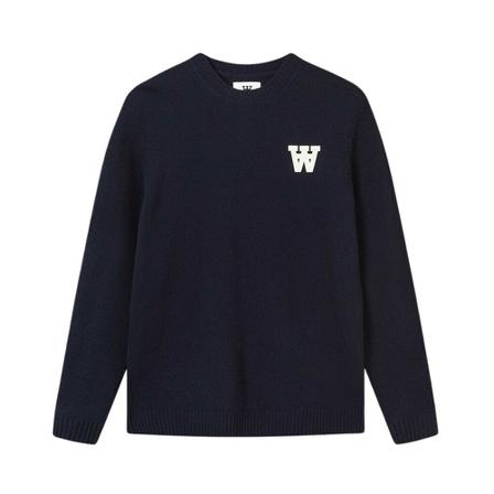 Wood Wood, Round-neck Knitwear Blauw, Heren, Maat:S