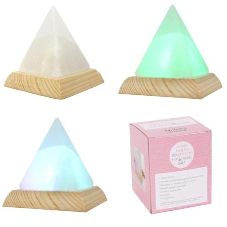 Himalaya Pyramide USB Saltkrystal Farveskift LED-lampe