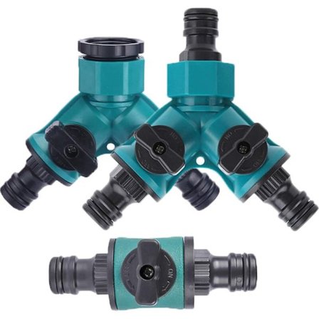 3-pak haveslange splitter 2-vejs ventil vandfordeler tilslutning 2-vejs slangestik til haveslange [BR]