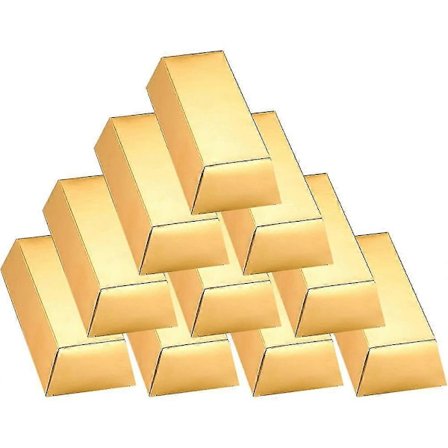 10 stk. Papir Guldbarre Gaveæske Gyldne Festgaveæsker Pirat Tema Festartikler