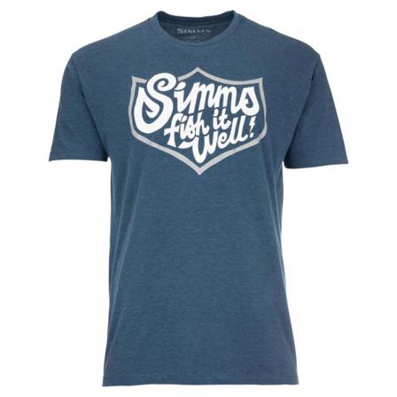 Simms Fish It Well Badge T-Shirt Sailor Blue Heather - L