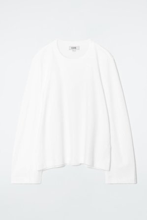 COS Women's Regular Long Sleeve T-Shirt in White