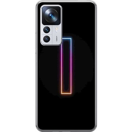 Kompatibel Mobilcover til Xiaomi Xiaomi 12T Pro Minimalistisk neonbogstav I i regnbuefarver mod mørk baggrund