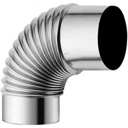 60 mm skorstensrør i rustfrit stål til brændeovn, 90° vinkeladapter, fleksibelt ovnrør, forlænget skorstensrør, varmebestandigt