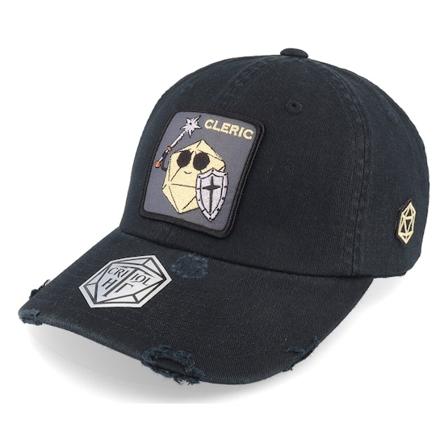 Critiql Hit - Cleric Dad Cap Destroyed Black Adjustable Unconstructed Black Cap - @ Hatstore