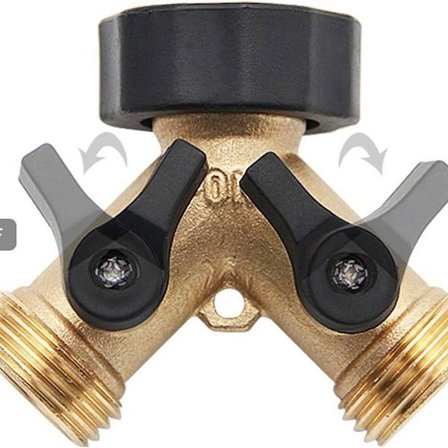 2-vägs Y-koppling i mässing för trädgårdsslang