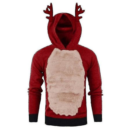 Herre Julehettegenser Genser Topper Jul Rudolf Reinsdyr Pullover Sweatshirt