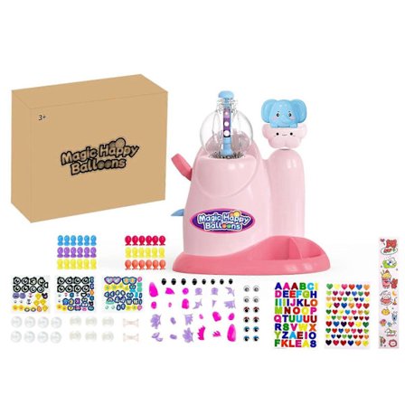 Magisk Klæbrig Ballon Maker Kit med Luftpumpe - Børns Ballon Oppuster Legetøj DIY Hoppebold med Klistermærke Tilbehør[D]