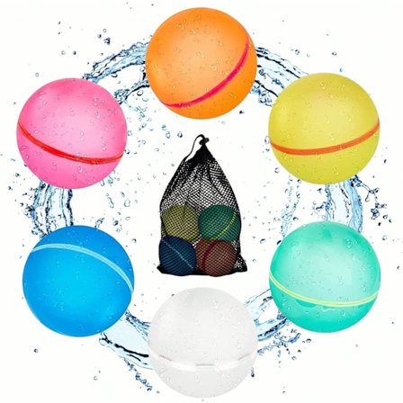 Uudelleenkäytettävät vesipallonit lapsille ja aikuisille, 18 pakkausta magneettisia uudelleentäytettäviä nopeasti itsetiivistyviä vesipommeja 