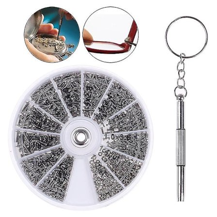 600 kpl Pieniä ruuveja ja muttereita + ruuvimeisseli kello silmälasien korjaustyökalusetti Uusi Hfmqv