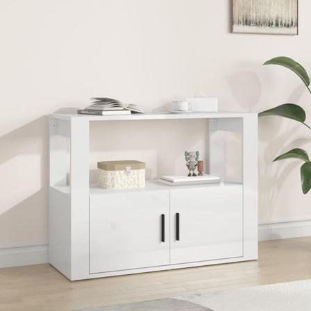 Vidaxl Förvaringsskåp Vit Högglans 80x30x60 Cm Konstruerat Trä Vit