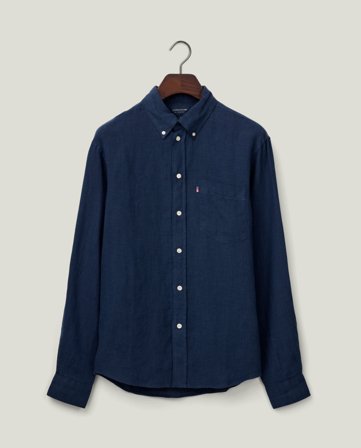 Lexington Casual linen button down collar shirt, dark blue