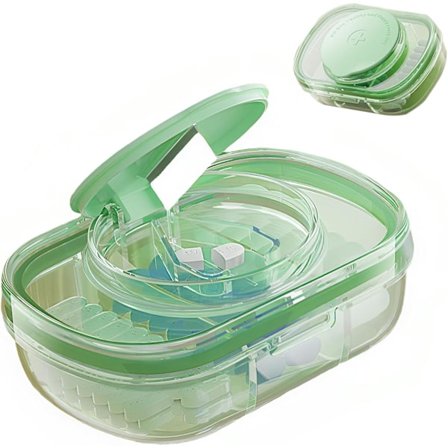 Liten pillekutter, pilledeler pillekutter for små eller store piller, sikker medisinsk skive, rustfritt stål skjæreblad kutter vitaminer tabletter, P