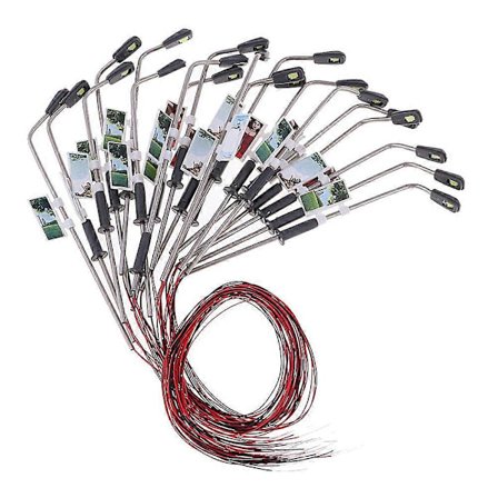 20 stk. Mini Model Jernbanelampe Gadelys Varmt Hvid HO Skala 1:100 Have Landskab Lys