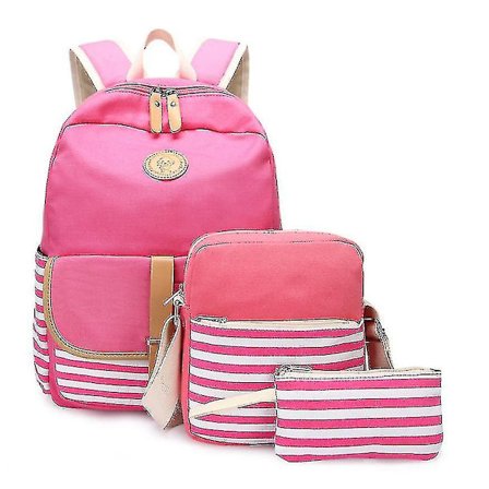 3st Barnryggsäck Skolväska, Messenger Bag Och Penna Casepink