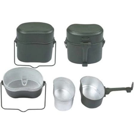 Aluminium Bento Box Militär Lunch Box Lunchlådor och Rishandtag Utomhus BBQ