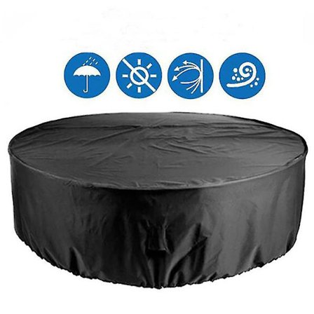 Pyöreä pöytäpeite Vedenpitävä Patio Huonekalut Peitteet Raskaat Peitteet UV-kestävä Canvas 185*110cm