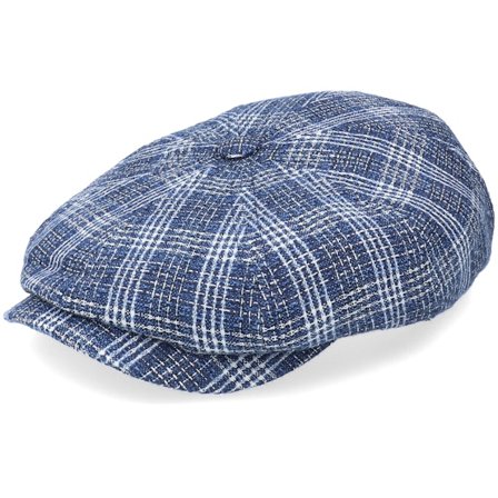 Stetson - Blå flatcap Keps - Hatteras Linen/Cotton Flat Cap @ Hatstore