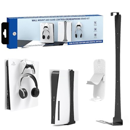 Ps5 Vægbeslagssæt med Controller Holder - Kompatibel med PS5/NS/PS4/Xbox Controller - Ps5 Tilbehør