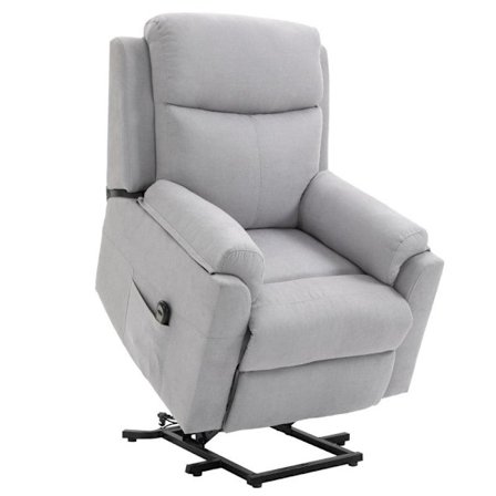 Rootz Electric Stand-up Chair - Lænestol - Relax Lænestol - Tv Lænestol Med Sovefunktion - Liggefunktion - Fjernbetjening - Linen Touch - Grå - 83 x 8