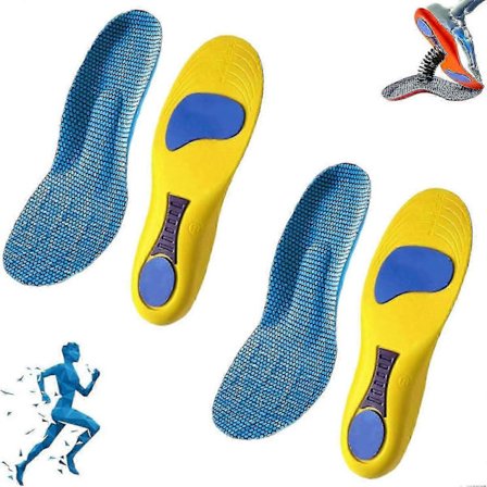 Norelie Ortopædiske Skoindlæg til Lindring af Plantar Fasciitis med Svangstøtte til Arbejde, Sport og Daglig Komfort