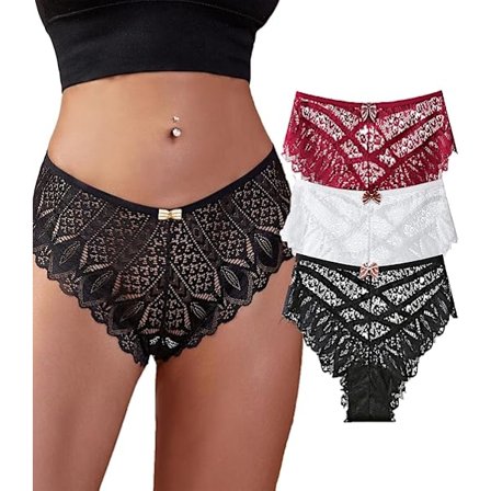 Dame Sexy Stringtruser Blonde Undertøy Lavt Liv Underbukser Pakke med 3