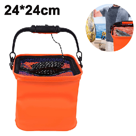 Hopfällbar Fiskehink, Vikbar Fiskehink Eva Kvadratisk Form med Ventilationshål för Utomhussporter (Orange)